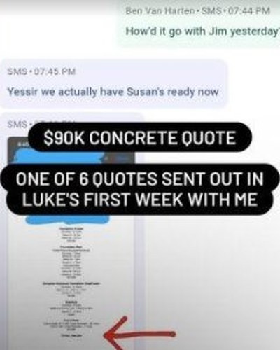 A $90K concrete quote in the first week